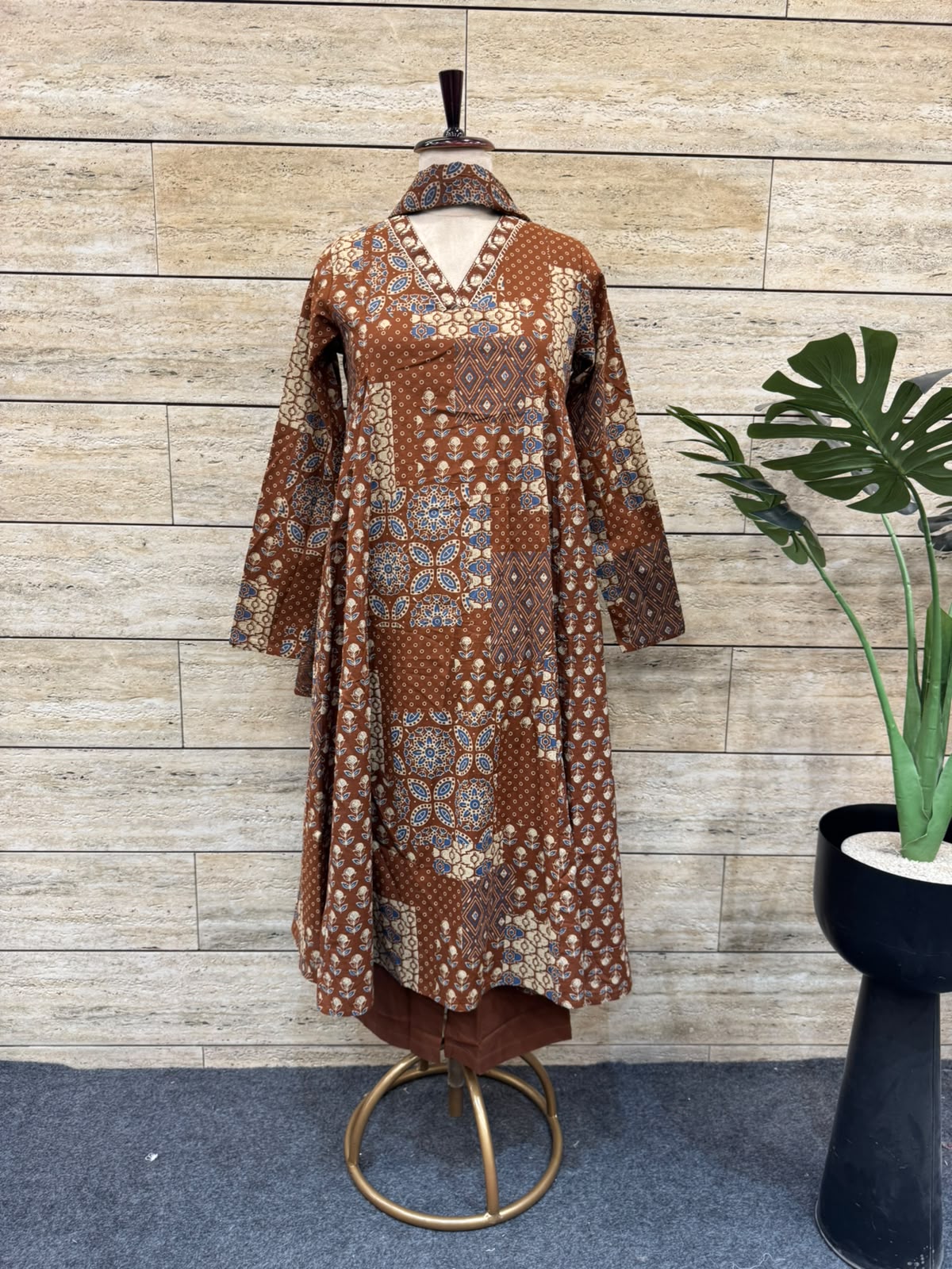 Printed A Line Dupatta Set In Cotton Fabric CS0412