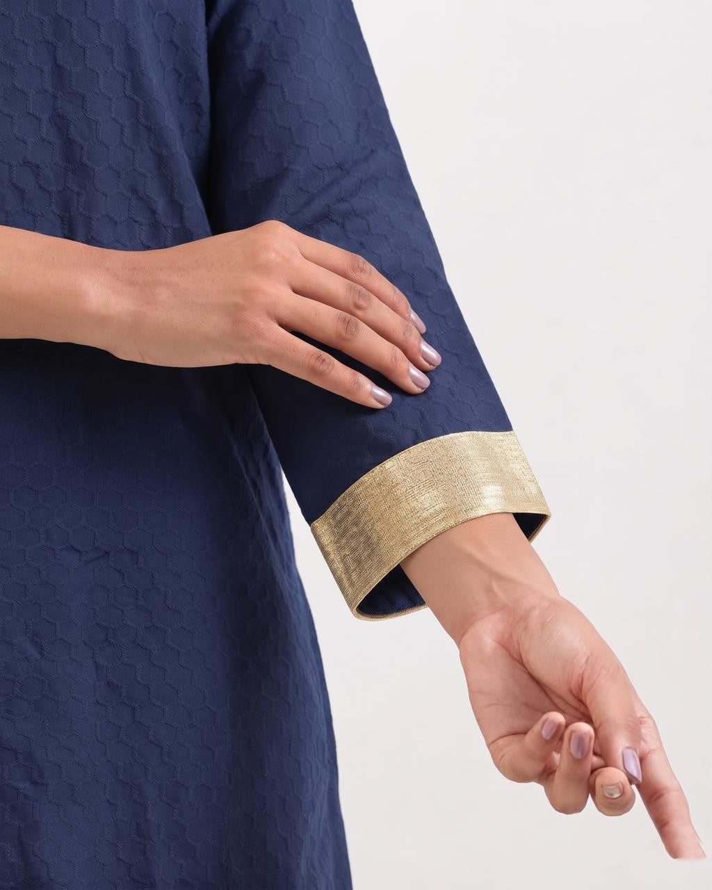 Premium Cotton Lapet Co-Ord Set With Hand Stoch Gota COS189