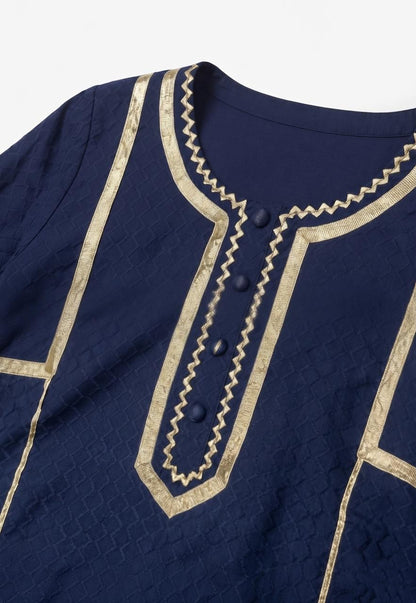 Premium Cotton Lapet Co-Ord Set With Hand Stoch Gota COS189