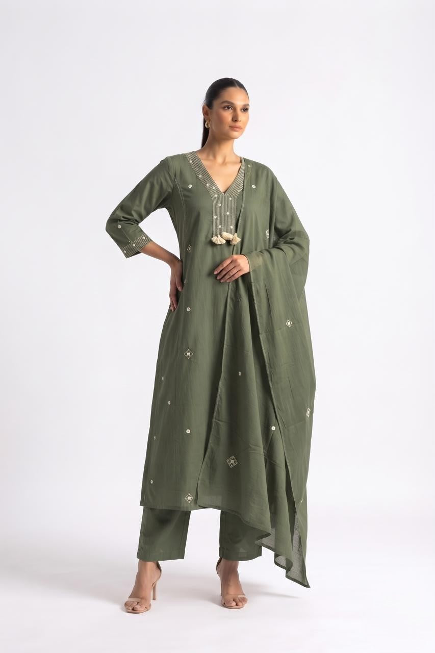 Pure Mul Cotton Dupatta Set
