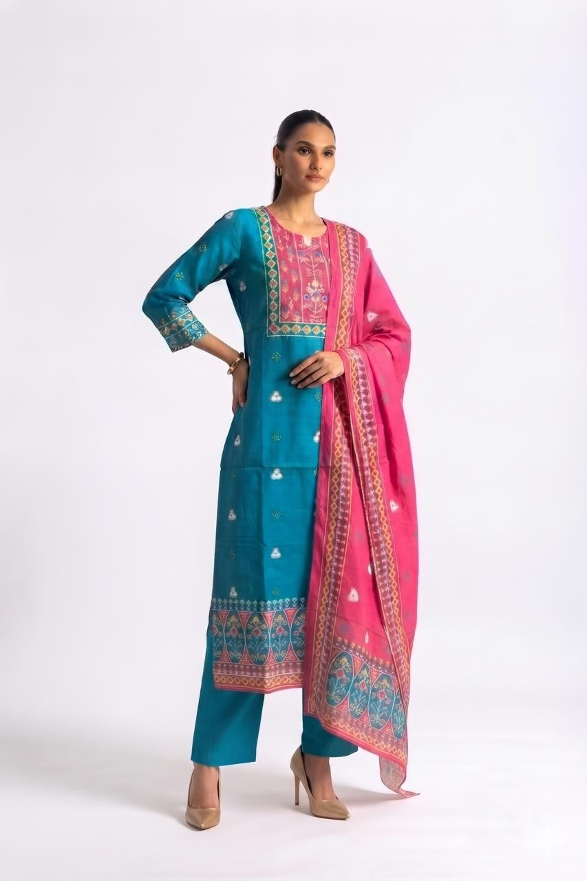 premium crepe dupatta set