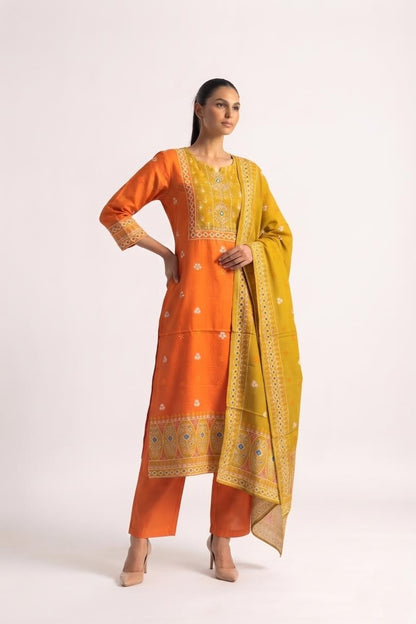 premium crepe dupatta set