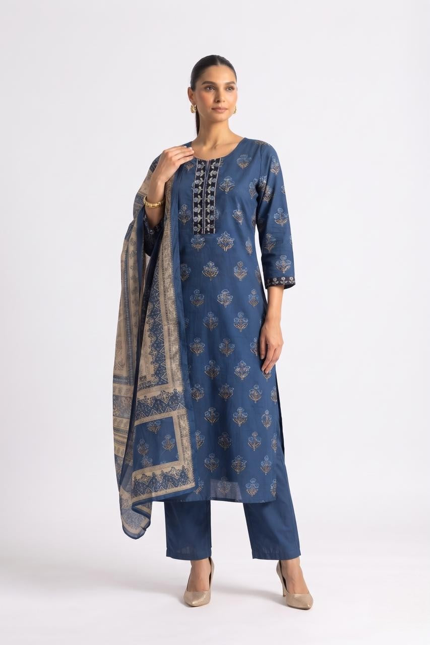 Printed Cotton Dupatta Set COS413