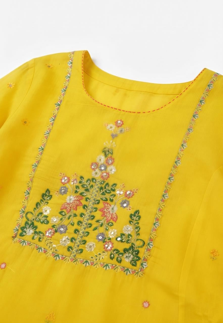 Premium  Embroidered Mul Chanderi Dupatta Set MLC47