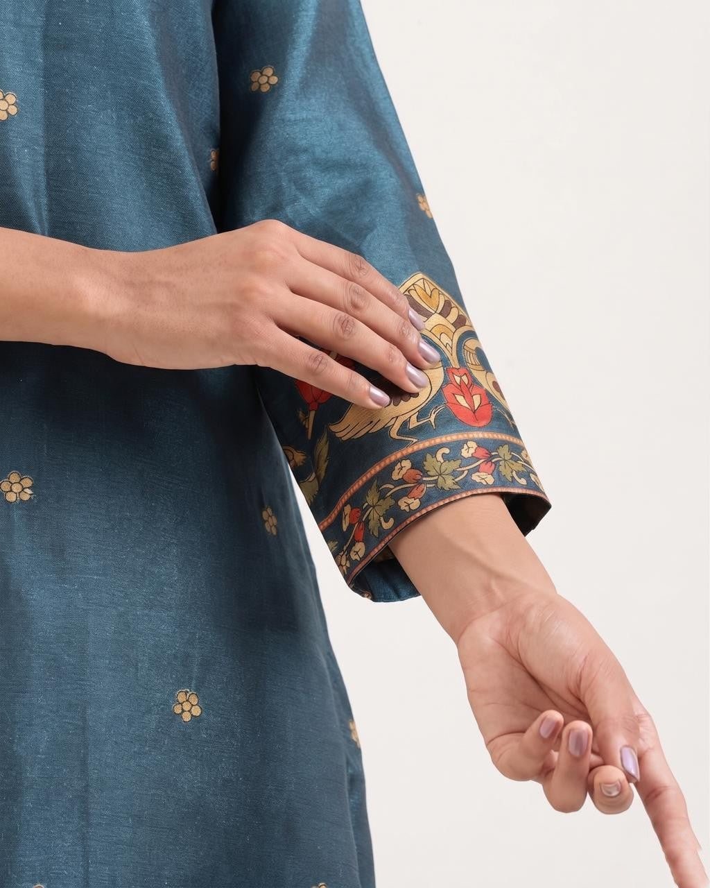 Printed Silk Dupatta Set