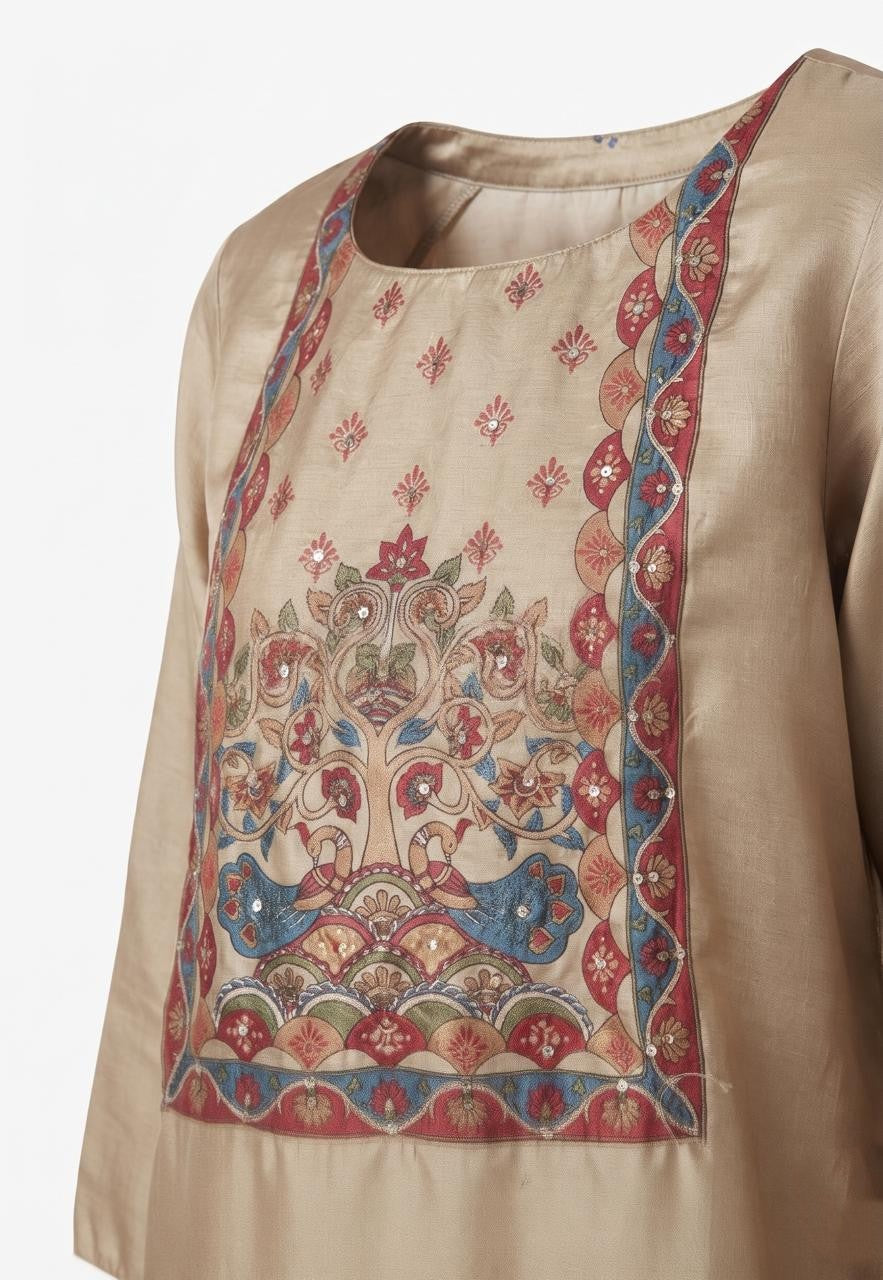 Printed Silk Dupatta Set