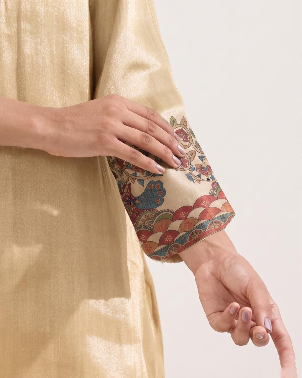 Printed Silk Dupatta Set