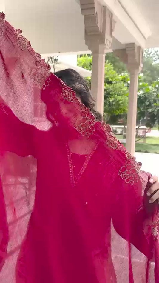 Festive Chanderi Silk Set with Farsi Salwar CHS023