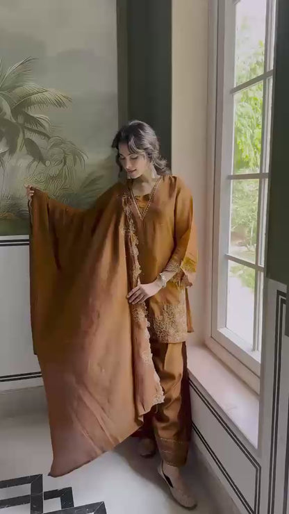 Festive Chanderi Silk Set with Farsi Salwar CHS023
