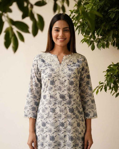 Premium Cotton A Line Anarkali Dupatta Set