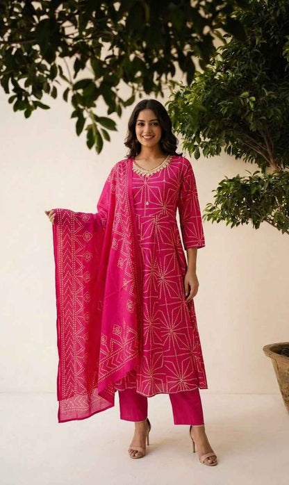 Premium Cotton A Line Anarkali Suits AKS033