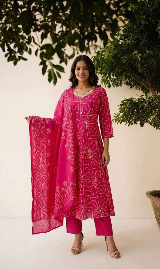 Premium Cotton A Line Anarkali Suits AKS033