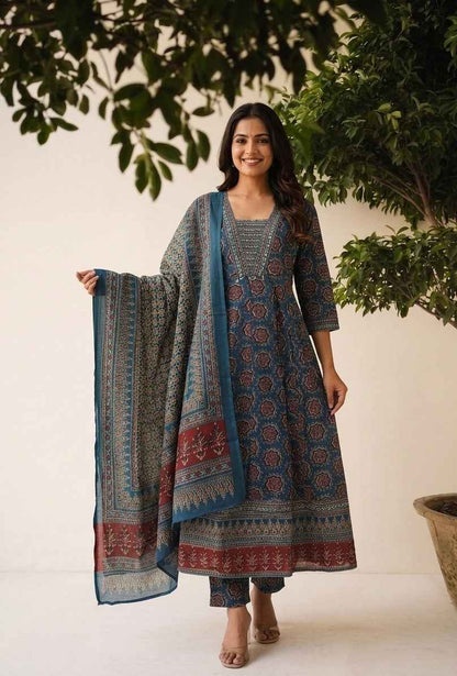 Premium Cotton A Line Anarkali Suits AKS034